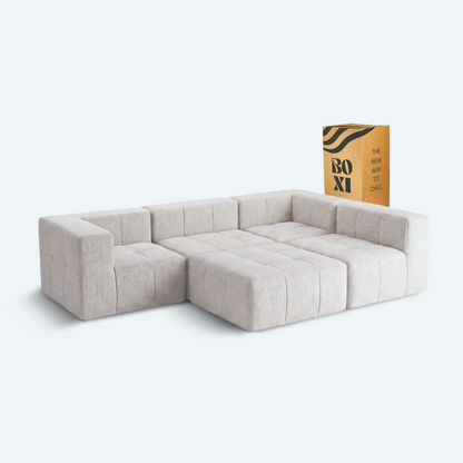 Sofá modular Bold 3 plazas con 2 reposabrazos y 1 pouf