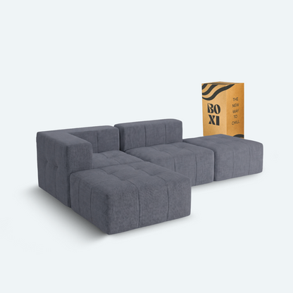 Sofá modular Bold 2 plazas con 2 poufs