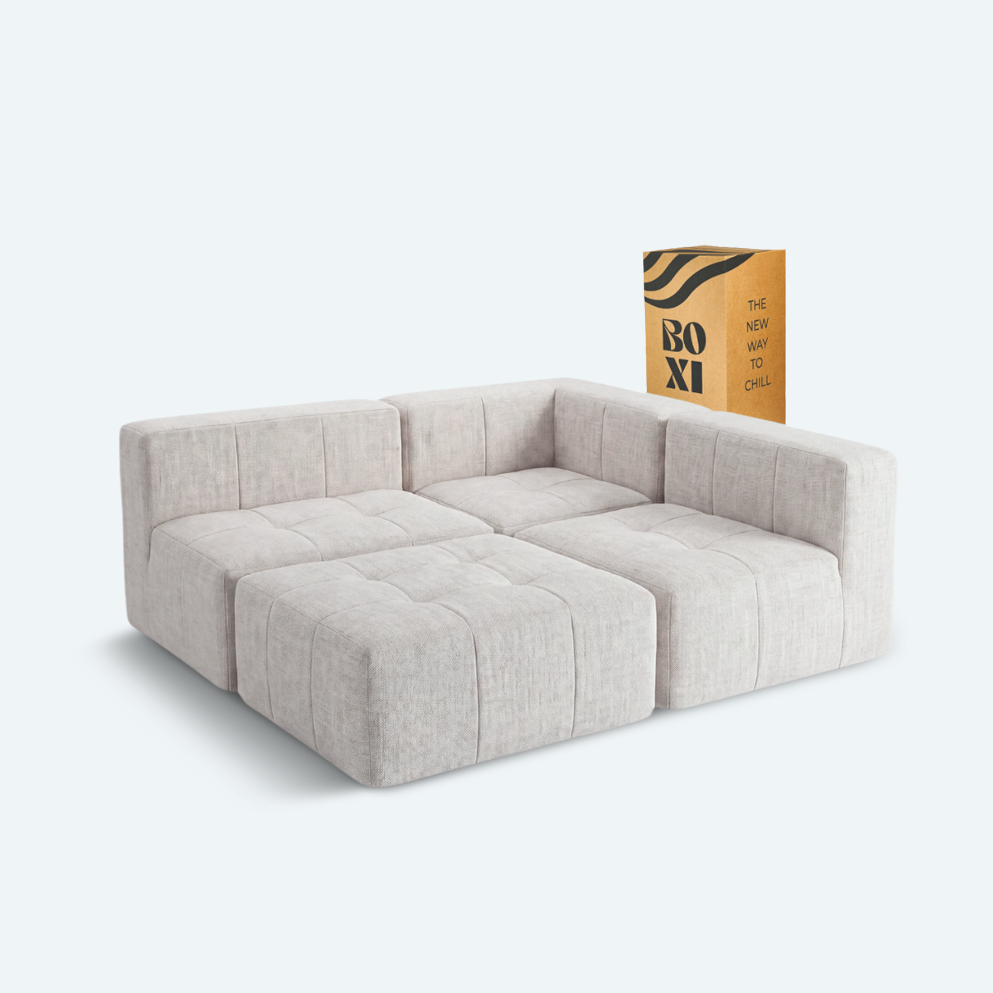 Sofá modular Bold 3 plazas con 1 poufs