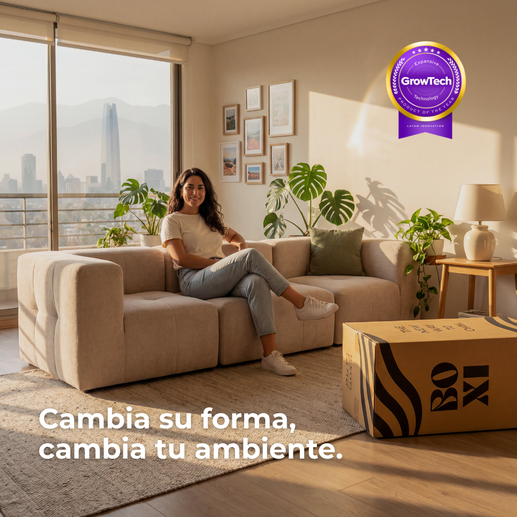 Sofá modular Bold 3 plazas con 2 reposabrazos y pouf