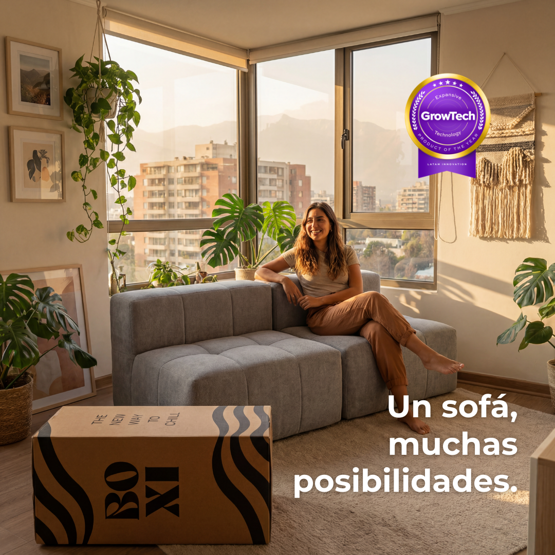 Sofá modular Bold 2 plazas con pouf