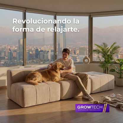 Sofá modular Bold 2 plazas con pouf