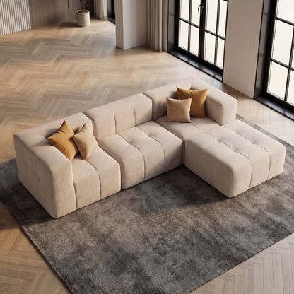 Sofá modular Bold 2 plazas con pouf