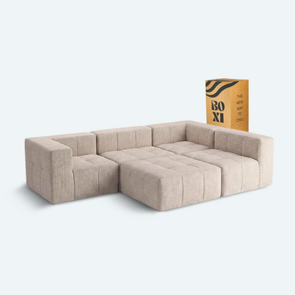 Sofá modular Bold 3 plazas con 2 reposabrazos y 1 pouf