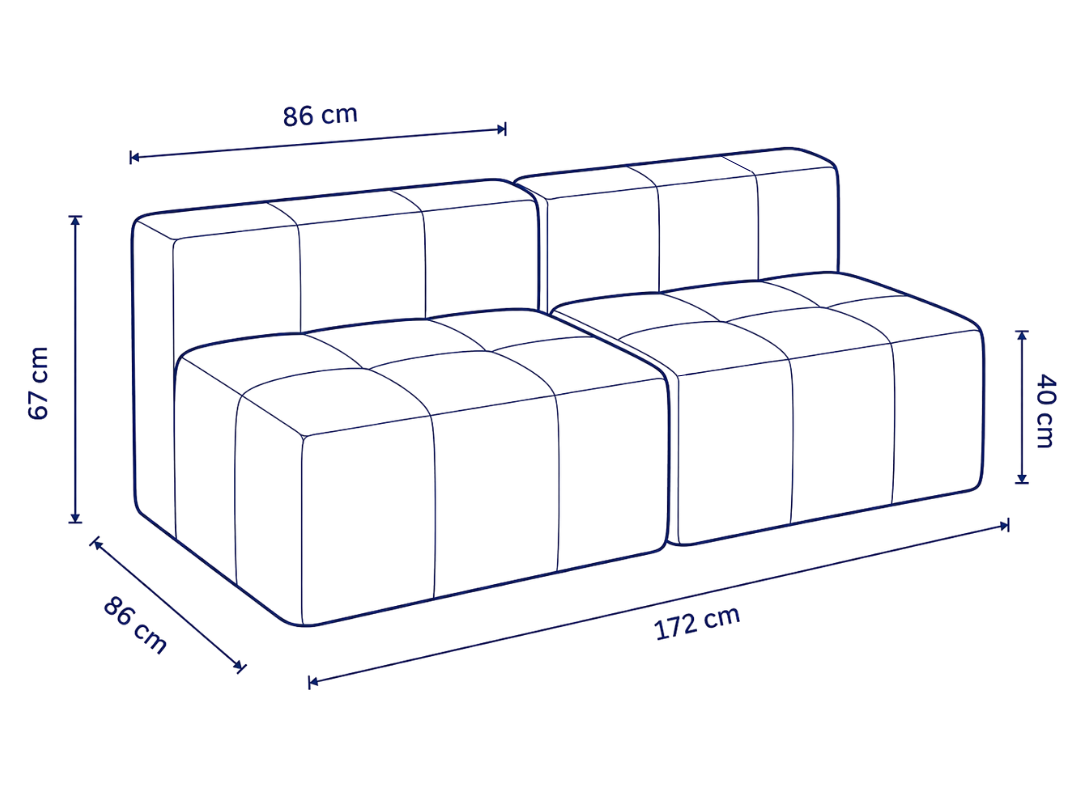 Sofá modular Bold 2 plazas