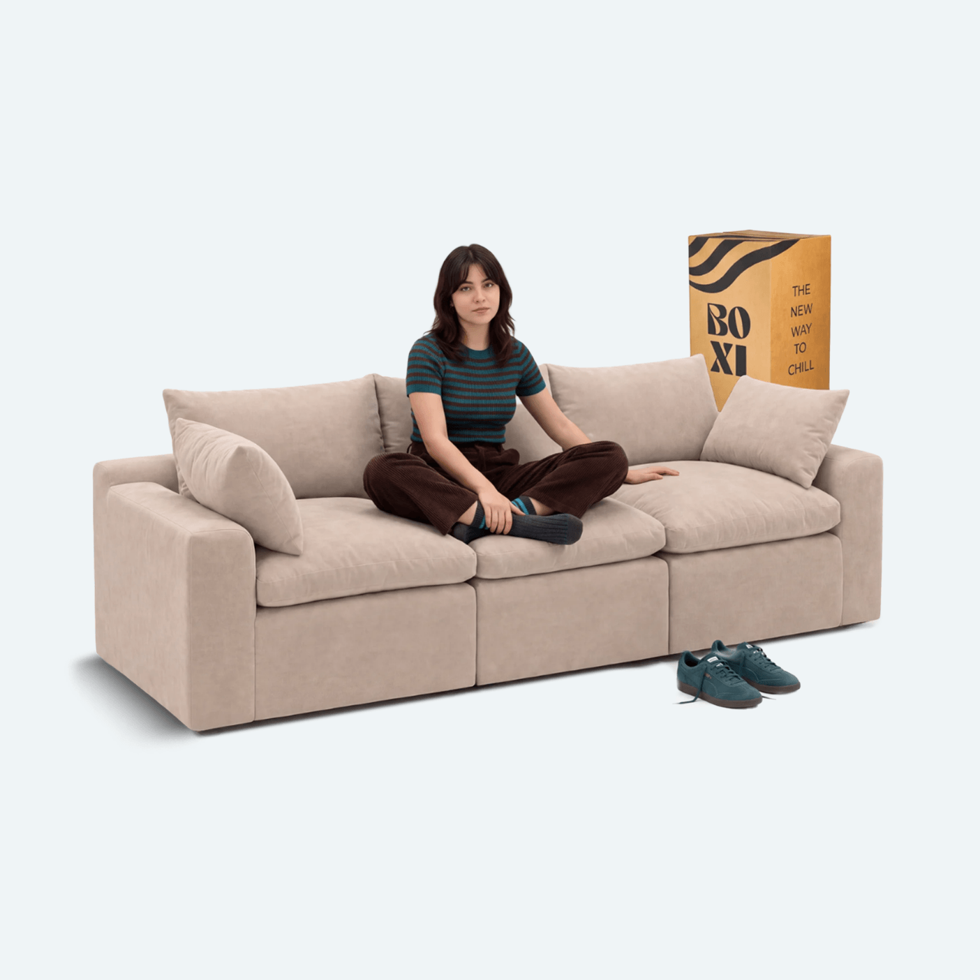 Sofá modular Cloud 3 plazas con 2 reposabrazos