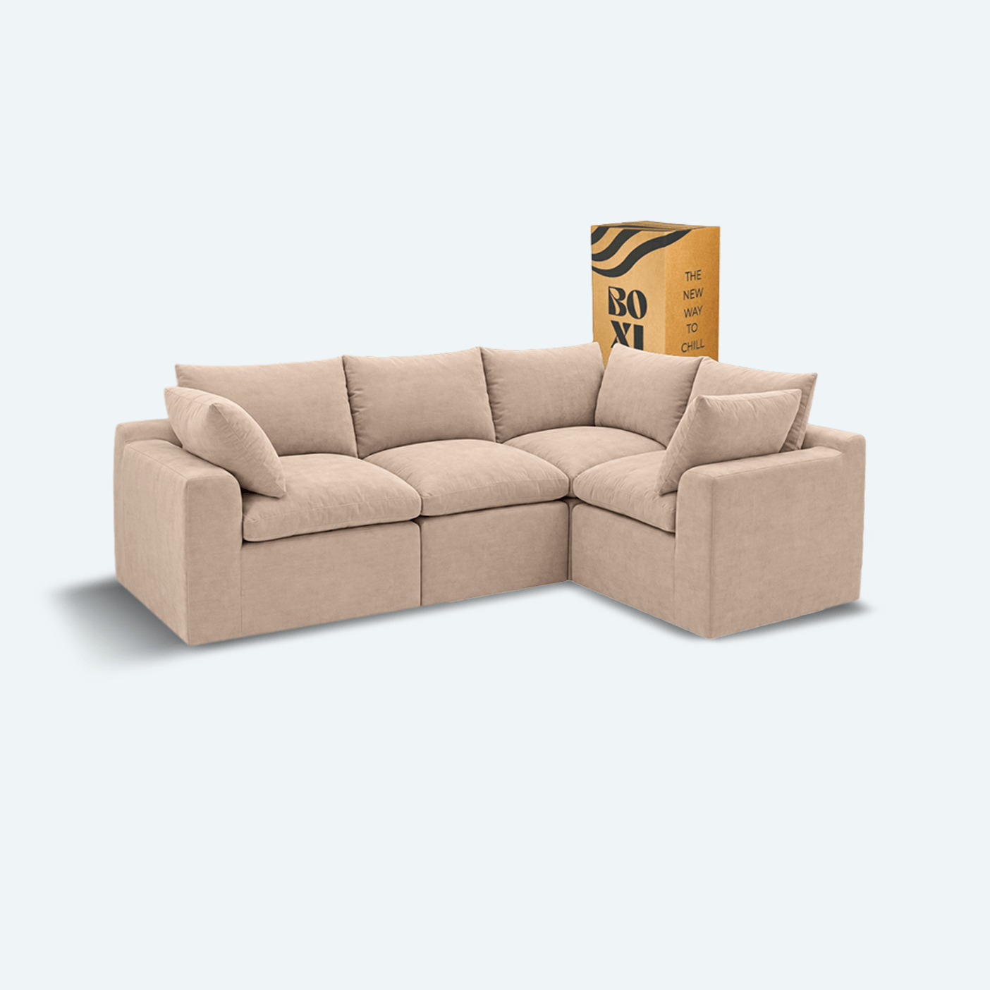 Sofá modular Cloud 4 plazas con 2 reposabrazos