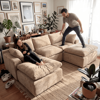 Sofá modular Cloud 3 plazas con 2 reposabrazos