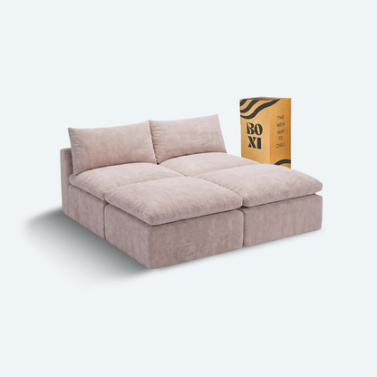 Sofá modular Cloud 2 plazas con 2 poufs